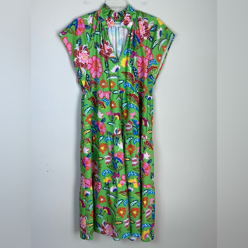 CROSBY by Mollie Burch Floral Midi Dress Sz Small